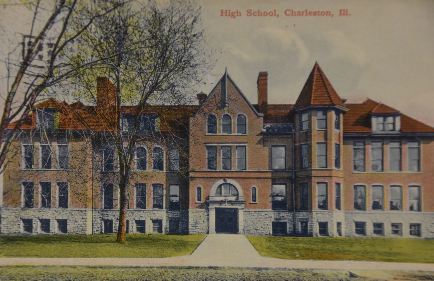 1909 Charleston High School postcard
